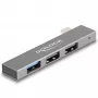 DeLOCK 3 portu plāns USB centrmezgls USB Type-C 10 Gbps 2 x USB 2.0