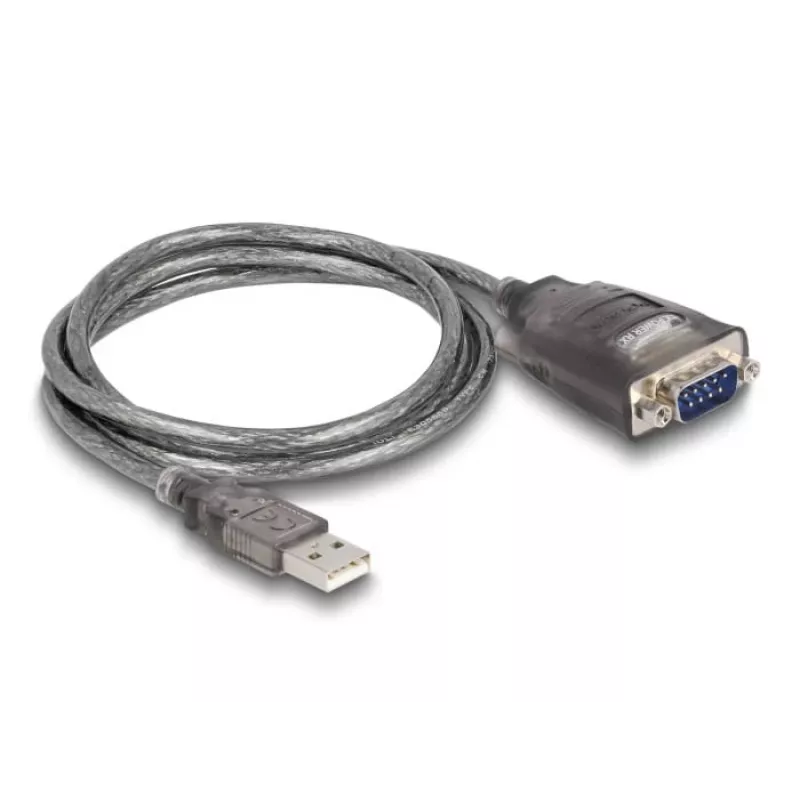 DeLOCK 61400 kabeļa savienotāju pārveidotājs USB A RS-232 melns