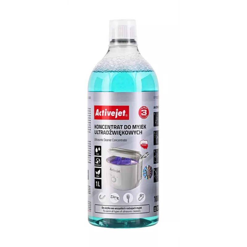 Tīrīšanas koncentrāts UV ultraskaņas tīrītājiem ActiveJet AOC-600, 1 l smidzināšanas pudele