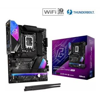 Mātesplate ASRock Z890 Lightning WiFi — Intel Z890, LGA1851, ATX, 4× DDR5, Wi‑Fi 7, 2.5Gb LAN, Thunderbolt 4
