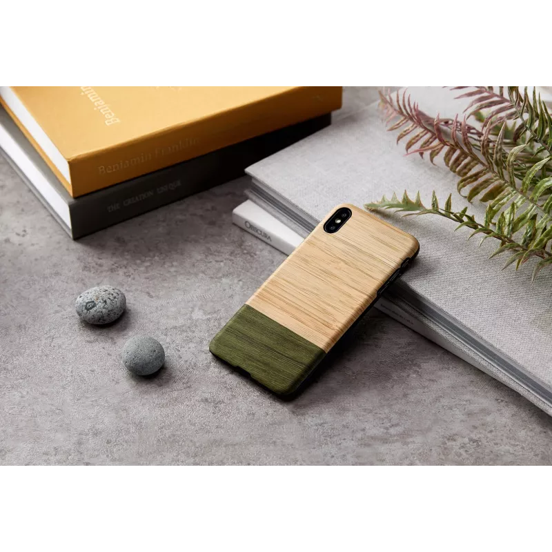 Viedtālruņa maciņš man and wood iPhone XS Max — bambusa meža koka aizmugure, aizsargapvalks