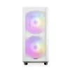 PC korpuss MODECOM AMIRANI ARGB Midi Tower balts — ATX/ITX, 35 cm GPU, 16,5 cm CPU dzesētājs, 2x200 mm ventilatori
