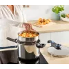 Spiediena katls Tefal SECURE TRENDY 6L ar nerūsējošā tērauda tvaicēšanas grozu, piemērots indukcijas plītīm