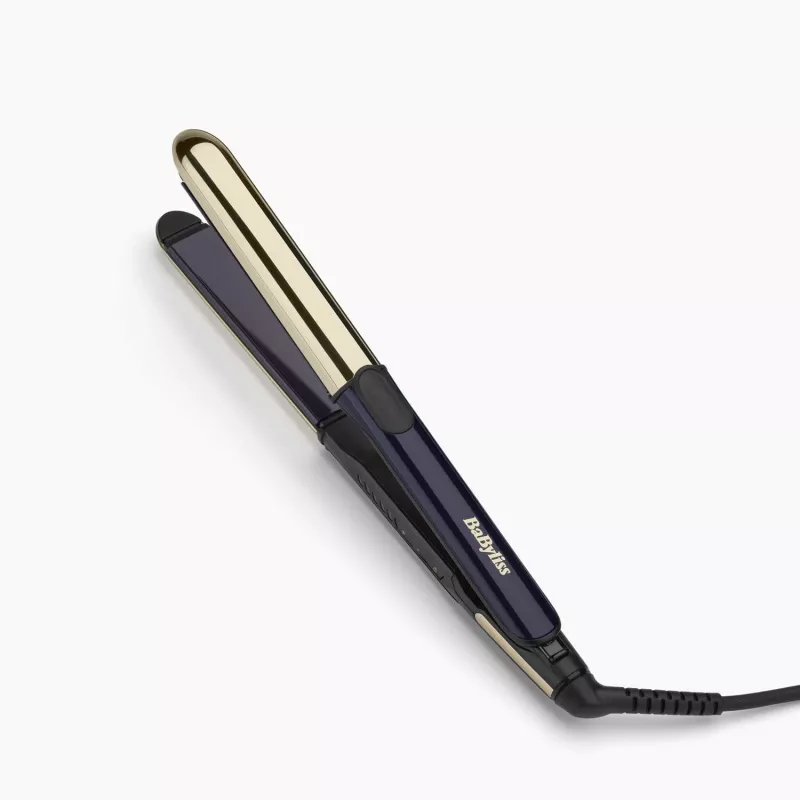 Matu taisnošanas gludeklis BABYLISS ST484E — Keramikas plāksnes, Warm tehnoloģija, 230V, 3,3m vads, Melns/Zelts