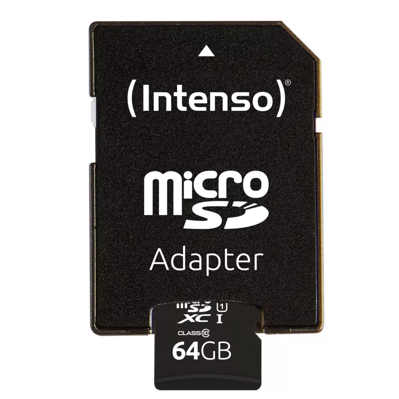 Intenso Performance - Zibatmiņas karte (microSDXC ar SD adapteri) - 64GB - UHS-I U1 / Class10 - microSDXC UHS-I (3424490)