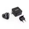 Unitek P1117B USB-C PD 65W universāls mobilais lādētājs, 2x USB‑C PD + 1x USB‑A, melns