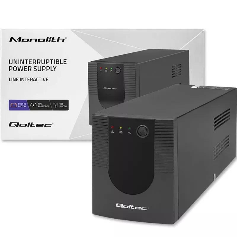 Nepārtrauktās barošanas avots UPS Qoltec 53775 1.2 kVA 720 W 4 AC kontaktligzdas