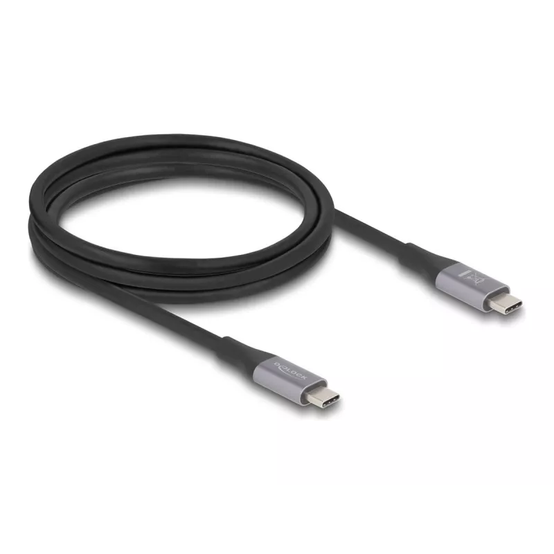 USB kabelis DeLOCK 81192 USB4 Gen 2x2 2m USB C melns pelēks