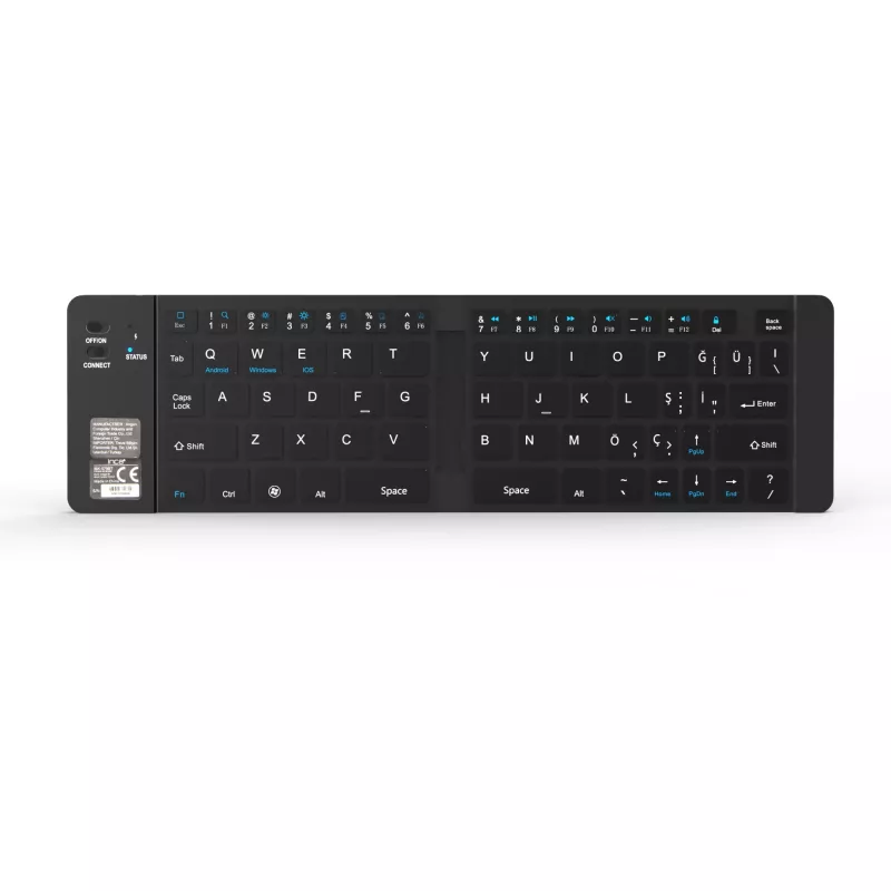 Bezvadu tastatūra Inca IBK-579BT Bluetooth 66 taustiņi metāliski sudrabota