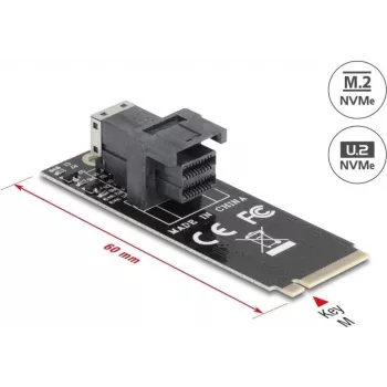 DeLOCK 61070 iekšējais SFF-8643 adapteris M.2 vīr. 32 Gbit/s melns