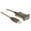 Seriālais kabelis DeLOCK 64073 USB Type-A DB-9 caurspīdīgs 2 m