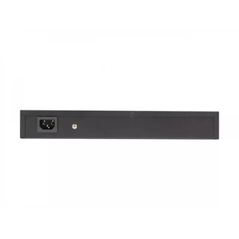 Nepārvaldāms slēdzis LANBERG RSFE-16P-2C-150 — 18 portu Gigabit, 16 PoE+/2 SFP, 150 W kopā, 1U statīvs, metāls, melns