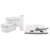 Vakuumēšanas kastes ZWILLING 36807-007-0, plastmasas taisnstūrveida pārtikas trauks, 1,1 l & 2,3 l, hermētiski noslēdzams vāks, noņemams, caurspīdīgi balts