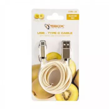 USB kabelis SBOX USB-TYPEC-15G 1,5m USB A USB C Zelts