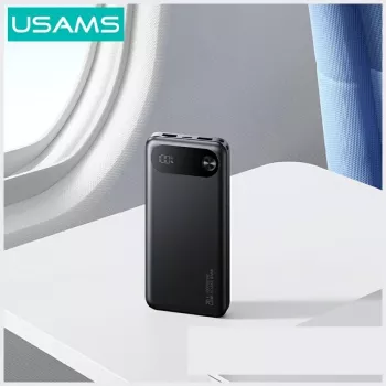 Ārējais akumulators usams PB80 PD20W 10000mAh — pārnēsājams lādētājs, melns