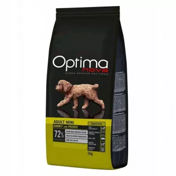 Sausā suņu barība Optimanova Adult Mini Digestive Rabbit ar kartupeli 2 kg – mazām šķirnēm, gremošanas atbalsts