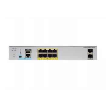 Cisco - Catalyst 2960CX-8PC-L - komutators - pārvaldāms - 8 x 10/100/1000 (PoE+) + 2 x SFP + 2 x 10/100/1000 galda, plauktā montējams, DIN sliedē montējams, sienā montējams PoE+ (124