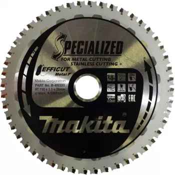 Makita Efficut - ripzāģa asmens - metālam, nerūsējošajam tēraudam, tēraudam - 150 mm - 48 zobi - Makita DCS553RTJ