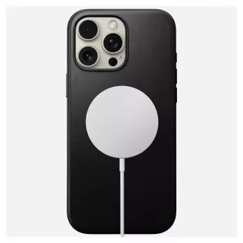 Mobilā tālruņa vāciņš Nomad NM01693185 priekš Apple iPhone 16 Pro Max, āda/TPU/PC, melns, piemērots 17.5 cm (6.9 collu) ekrānam