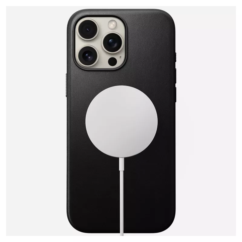 Mobilā tālruņa vāciņš Nomad NM01693185 priekš Apple iPhone 16 Pro Max, āda/TPU/PC, melns, piemērots 17.5 cm (6.9 collu) ekrānam