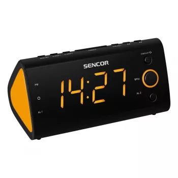 Radio pulkstenis SENCOR SRC 170 — PLL FM radio pulkstenis, 1,2 collu LED, divējā signalizācija, istabas temperatūra, baterijas rezerves barošana