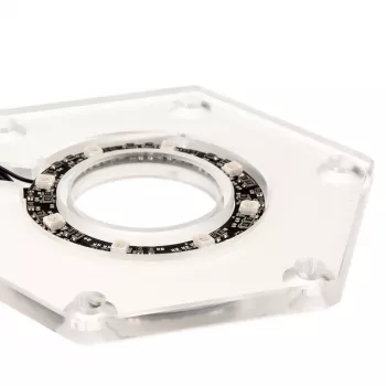 Montāžas komplekts BitsPower Hexagon BP-WTHU-RGB — akrila caurspīdīgs, 91,4×80×6,5 mm