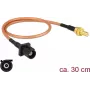 Koaksiālais kabelis DeLOCK 89676 RG-316 0,3 m FAKRA A SMB Melns Brūns Zelts