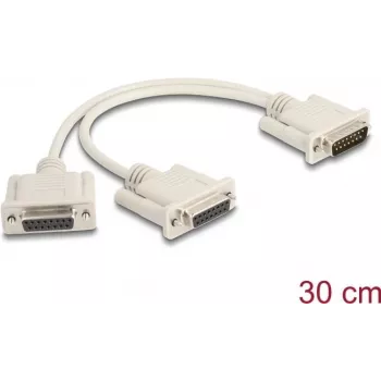 DeLOCK 65833 Seriālais kabelis bēšā krāsā 0,3 m DB-15 2 x DB-15