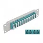 Optiskās šķiedras komutācijas panelis DeLOCK 10 collu 12 portu LC Quad Aqua 1U pelēks
