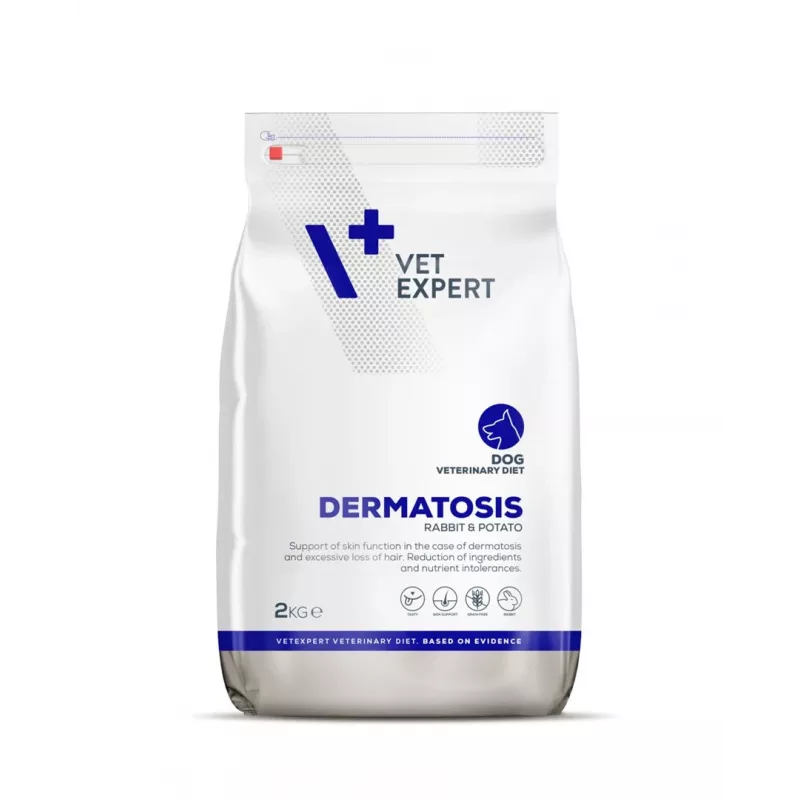 Sausā suņu barība VETEXPERT Veterinary Diet Dermatosis Rabbit & Potato 2 kg — pieaugušiem suņiem, viena proteīna avota, bez graudiem/glutēna/sojas