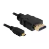 DeLOCK - Video- / Audio kabelis - HDMI - 32 AWG - HDMI, 19 kontaktu (vīrišķais) - 19 kontaktu Micro-HDMI (vīrišķais) - 3 m (82663)