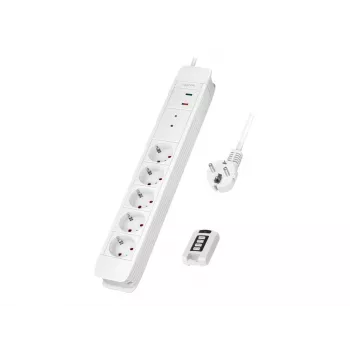 LogiLink LPS402 strāvas pagarinātājs 1,5 m 5 maiņstrāvas rozetes iekštelpām balta