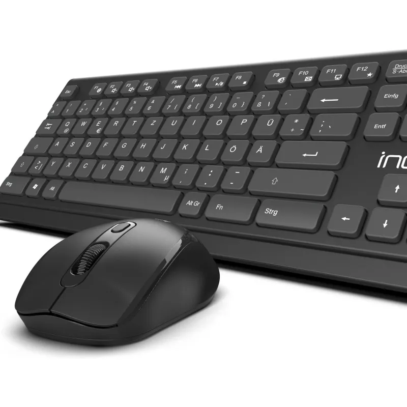 Inca IWS-519 klaviatūra ar peli biroja RF bezvadu QWERTY turku melna