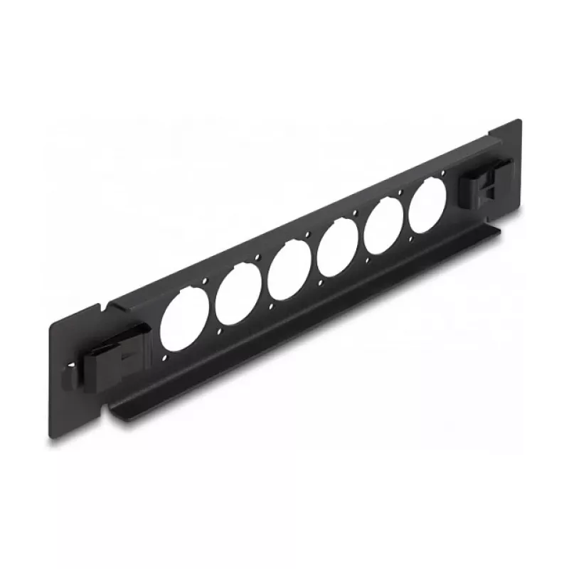 Ielāpu panelis DeLOCK 10 collu D-Type 6 portu bez instrumentiem melns