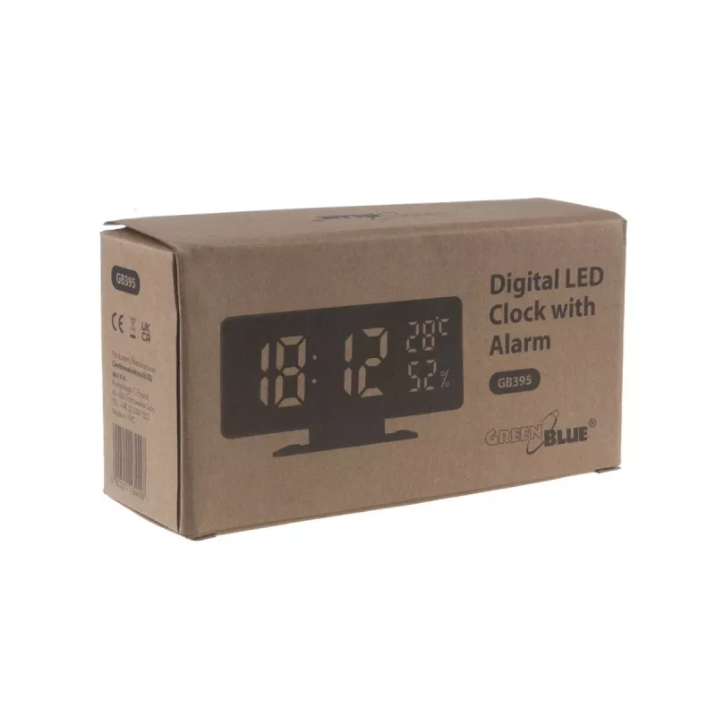 Digitālais LED modinātājs GreenBlue GB395 ar temperatūras displeju