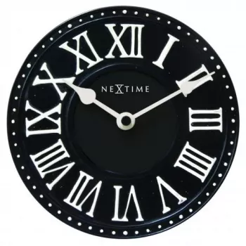NeXtime klok 5187zw London Table, Ø16 cm, Wall, Melns/ Balts
