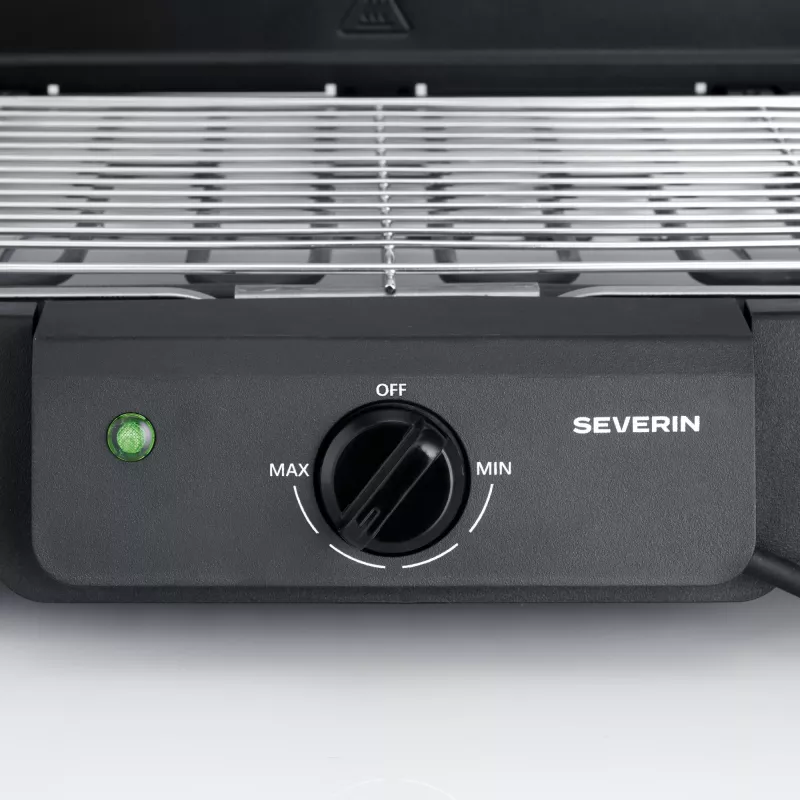 Galda elektriskais grils SEVERIN PG 8594 — 2000 W, taisnstūrveida restes, melns