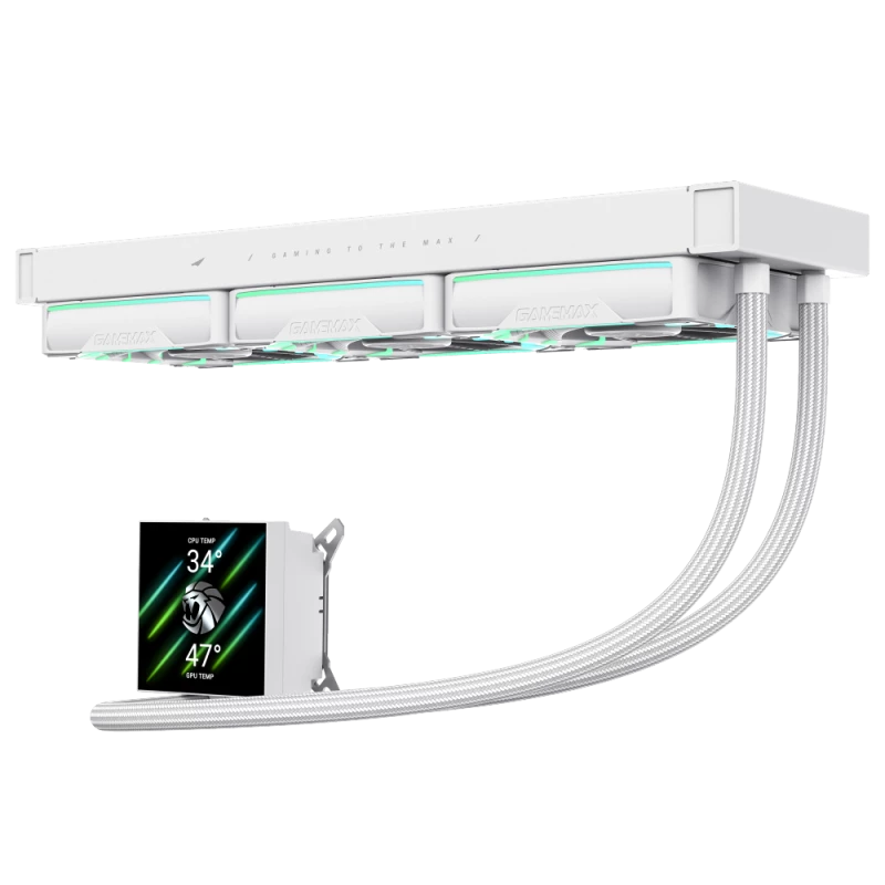 Gamemax | CPU šķidruma dzesētājs | HAILSTORM 360 LCD | Balts