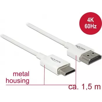 HDMI kabelis DeLOCK 85143 1.5m HDMI Type A Type C balts