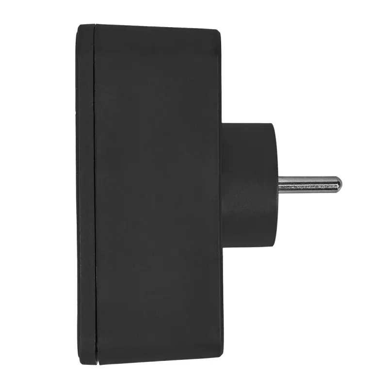 Strāvas sadalītājs MACLEAN MCE249 F/B — 2 maiņstrāvas ligzdas (16A + 6A) ar 2×USB-A un 2×USB-C PD 20W, ES spraudnis, melns