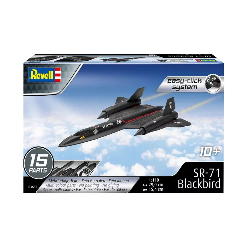 Revell 1/110 mēroga Lockheed SR-71 Black Bird Easy Click modeļa komplekts