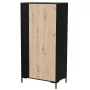 Garderobe cama meble Cama v, melns rāmis, 4 plaukti, 900×550×1840 mm