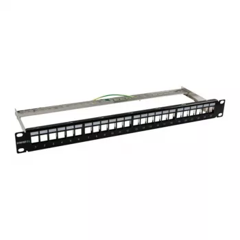Keystone, moduļu turētājs, 48,30 cm (19 inch) ielāpu panelis 24x TP moduļiem, 1HE, melns (S216320)
