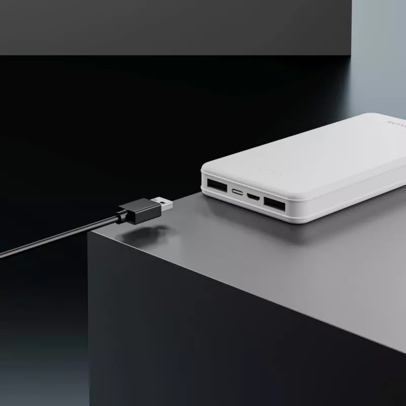 Ārējais akumulators Extralink EPB-078W 10000 mAh Balts, USB-C, 10 W izeja, uzlādē līdz 2 ierīcēm