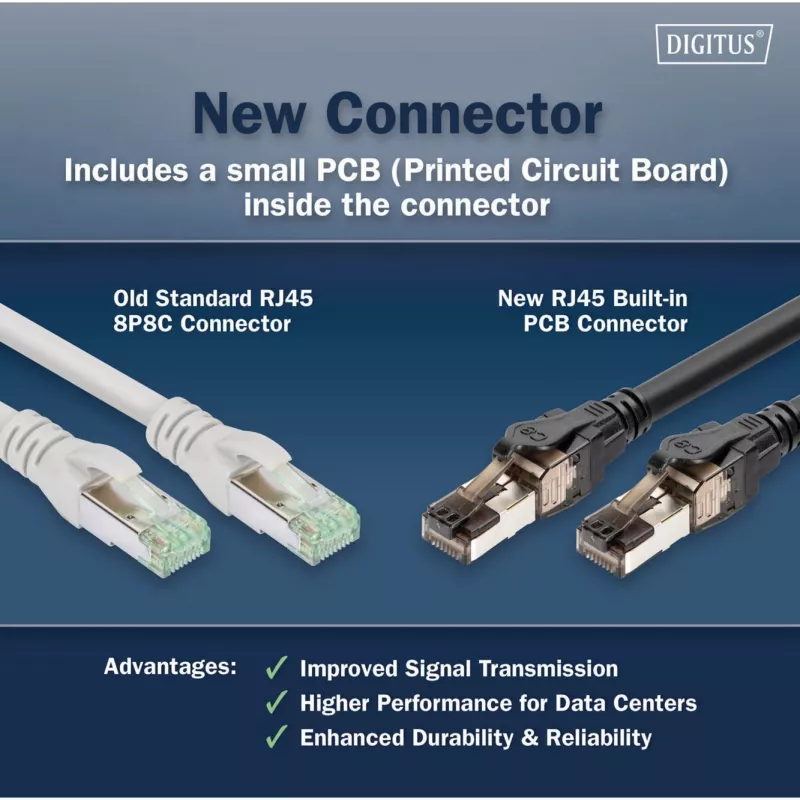 komutācijas kabelis Digitus CAT 8.1 S/FTP RJ45 5m melns