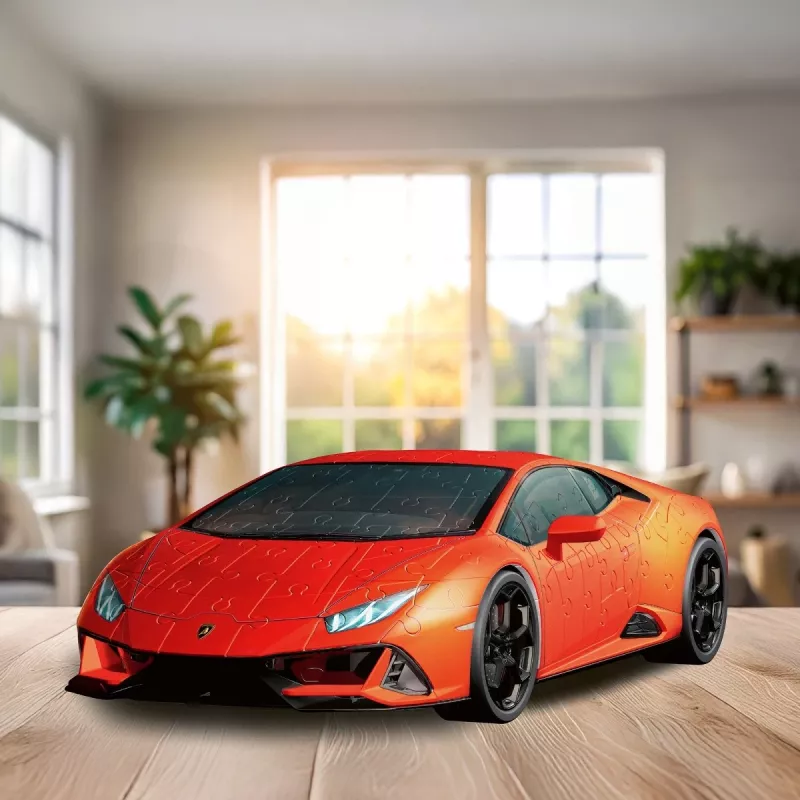 3D Puzzle Ravensburger Lamborghini Huracan EVO — 158 gab., mēroga modeļa konstrukcija