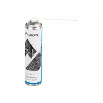 Saspiesta gaisa putekļu pūtējs LANBERG CG-600FL-001 — 600 ml, datoru tīrīšanai, melns/zils/baltss