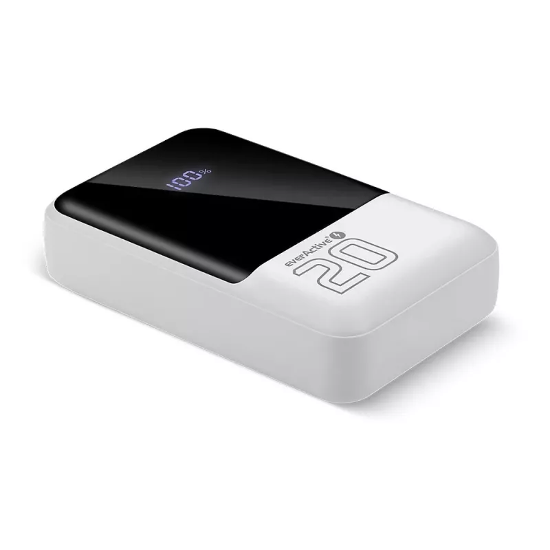 Ārējais akumulators everActive EB-20Q 20000 mAh, 2x USB izeja, 22.5W QC4.0 ātrā uzlāde