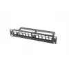 Rack aizklāšanas panelis LANBERG PPKS-9112-B, 12 portu, 1U, metāla, pelēks, 254×44,5×99,3 mm