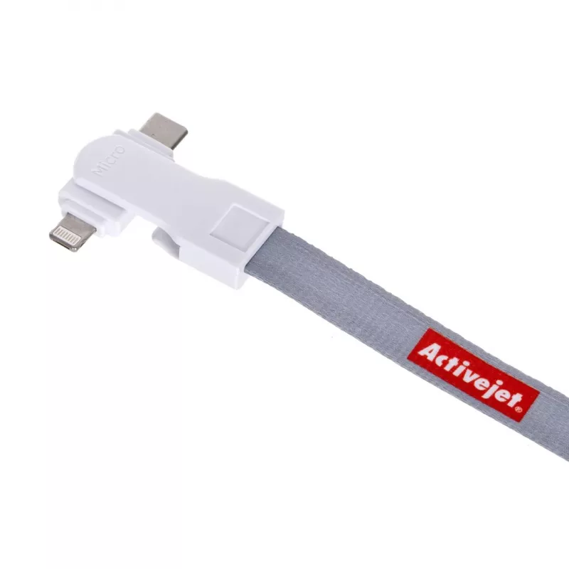 Activejet lanyard ar uzlādes kabeli 3-in-1 tālruņa lādētājs